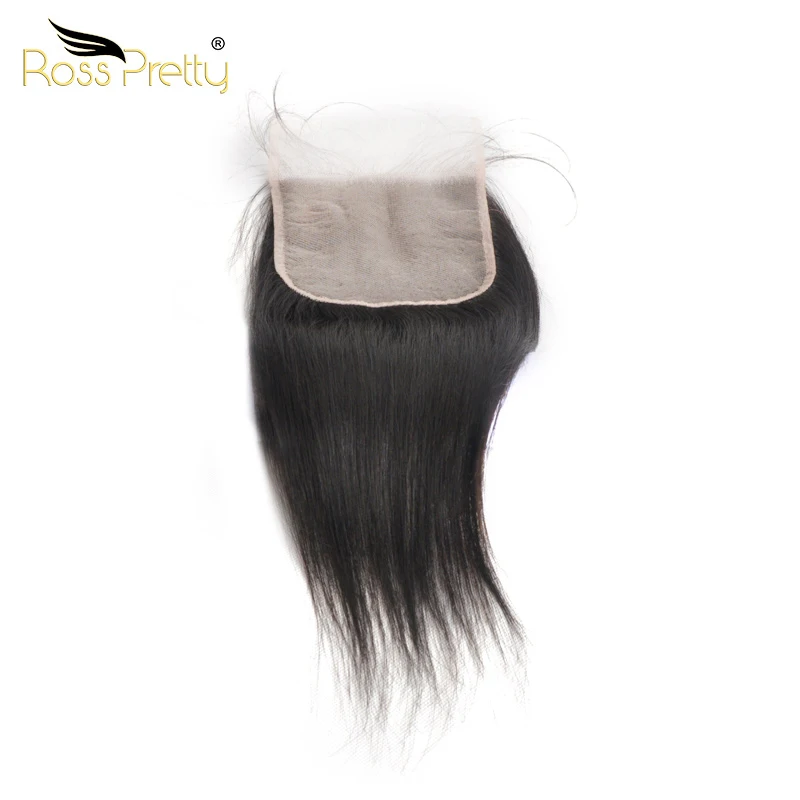 

Transparent Lace Closure 5x5 Swiss Lace Baby Hair with Pre Plucked Brazilian Remy Human Hair Straight Ross Pretty Brand