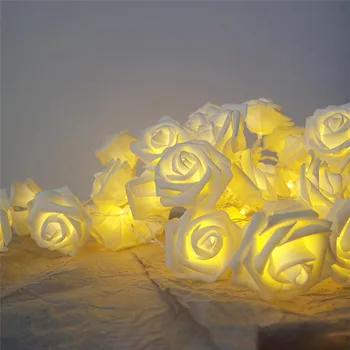 

7.5M 50leds Wedding 6CM Big Rose Flower LED Bouquet String Light AC110-220V Colorful Rose Christmas Party Garden Bedroom lumiere