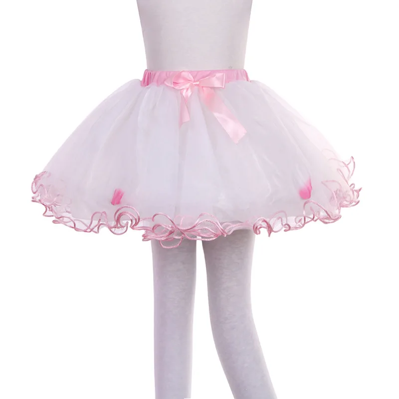 Girls Cute Fluffy Tutu Skirt Princess Bow Ballet Child Dance Wear