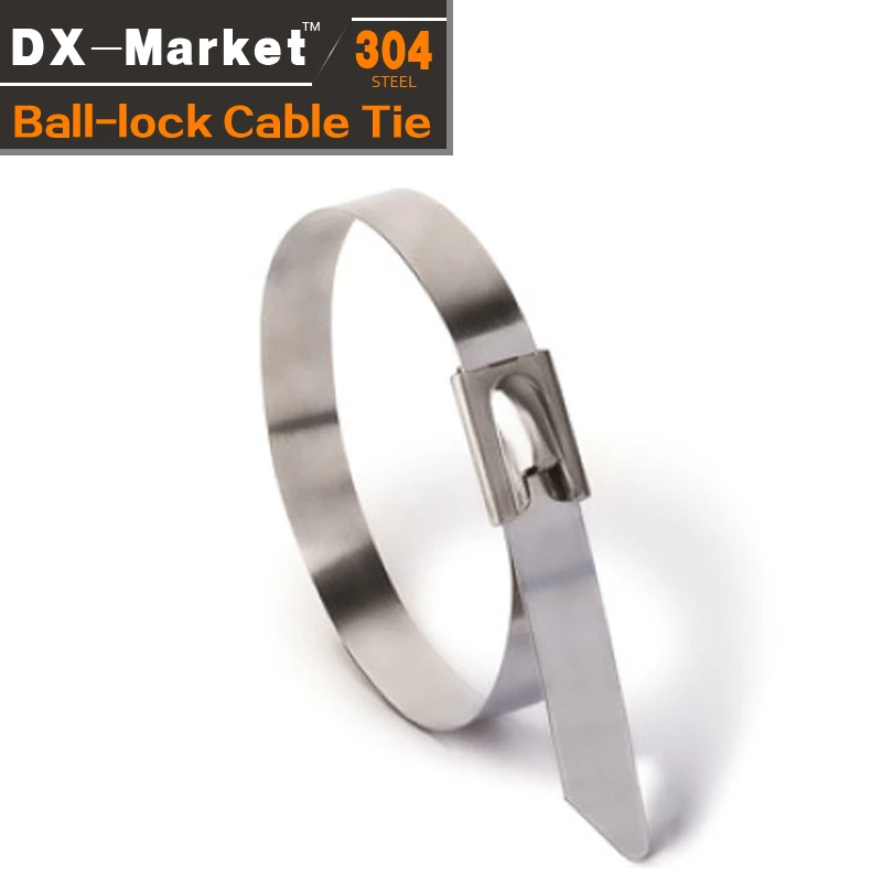 Buy 10*1200 , 100pcs , self locking cable tie , 304 stainless steel hasps from