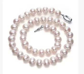 

AAA 18'9-10mm genuine natural south sea pearl necklace 925silver