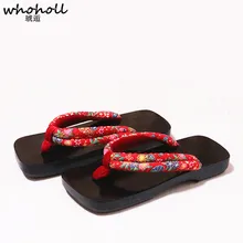 WHOHOLL 2019 Man Women Traditional National Japanese Geta Wooden Clogs Shoes Cosplay Costumes Unisex Sandals Flip-flops Slides tayun women sandals 2017 summer unisex japanese gate flip flops clogs wooden platform double heel cosplay costumes geta 226