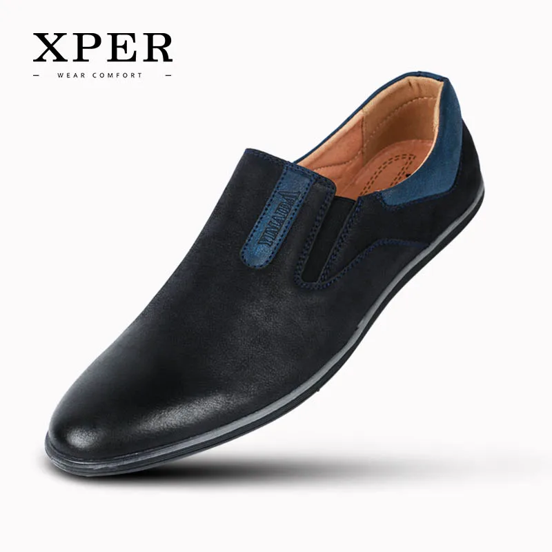 xper Мужская обувь Новая коллекция мужские Лоферы удобные мужские туфли на плоской подошве# YM86831BU/BN - Цвет: YM86831BU