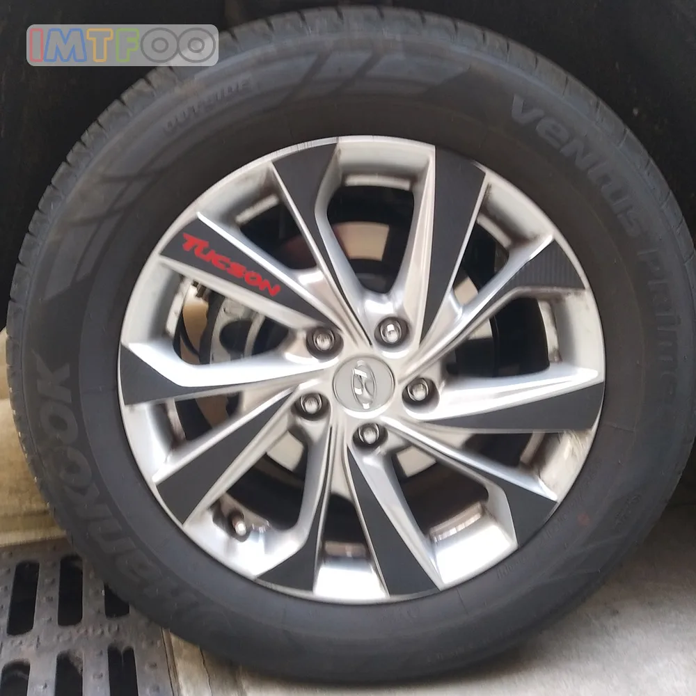 4X(225/60 R17) виниловая наклейка на обод из углеродного волокна для HYUNDAI TUCSON, аксессуары для стайлинга автомобилей