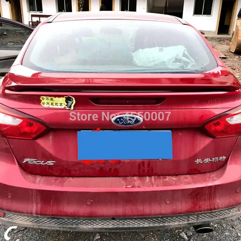 Для Ford Focus Sedan 4 двери 2013 ABS Пластиковый материал спойлер на задний багажник, крыло