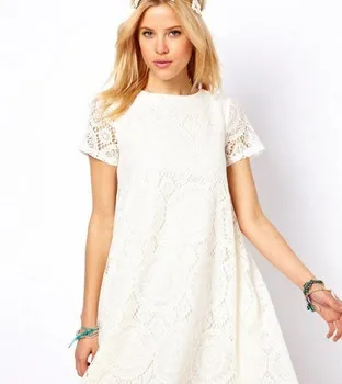 

2018 summer bud silk series sexy lace dress sleeve hollow-out dress a-132