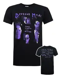 Официальный Depeche Mode-песни веры и преданности-Мужская черная футболка импорт Новая модная мужская футболка с коротким рукавом