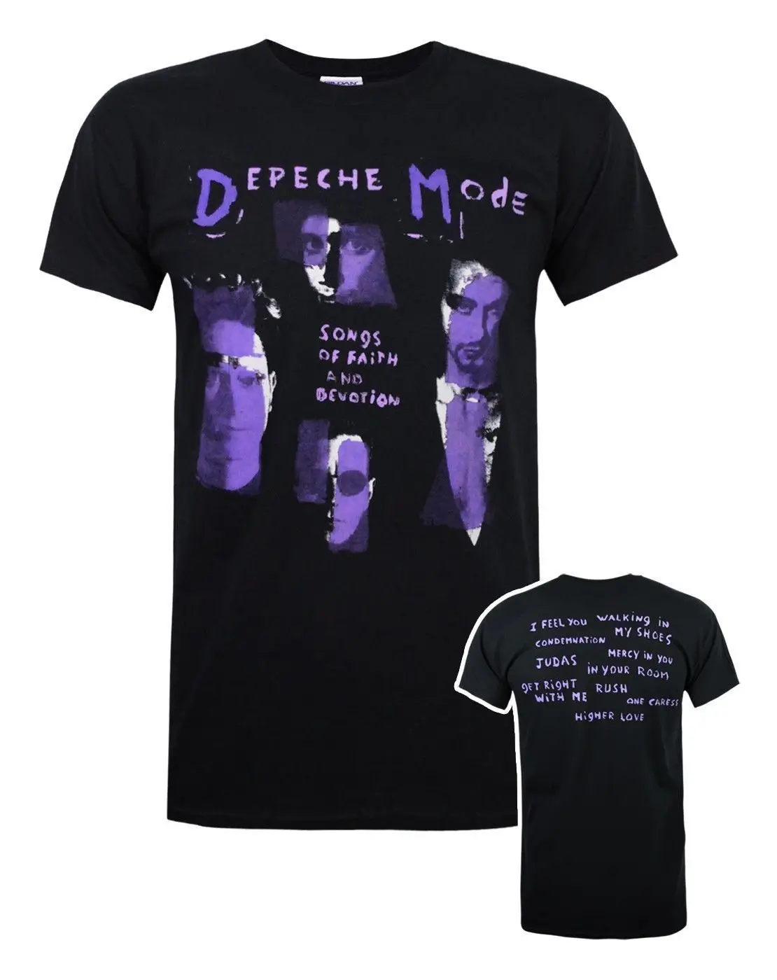 Official Depeche Mode Songs of Faith & Devotion Men's Black T Shirt