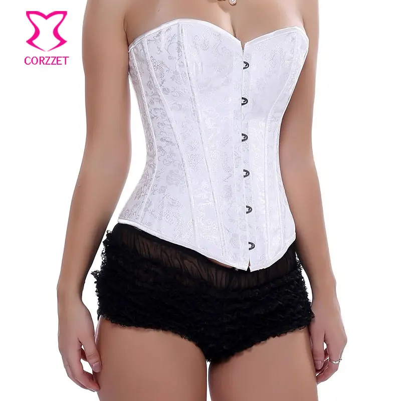 Leidingen omverwerping Wasserette Bloemen Jacquard Bovenborst Witte Bruids Corset Bustier Tops Bruiloft  Lingerie Corpetes E Espartilhos Sexy Korsetten en Bustiers|Bustiers &  Corsetten| - AliExpress