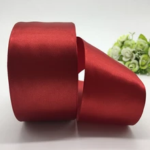 5 jardas/lote 50mm Deep red Fita de Cetim Bow Artesanato Decor Festa de Natal Do Casamento Decoração DIY Ofício de Costura suprimentos