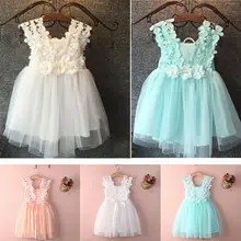 Кружевное платье принцессы с цветочным рисунком для девочек, детское праздничное платье без рукавов, пышное кружевное фатиновое платье-пачка, бальное платье, платья для девочек высокого качества