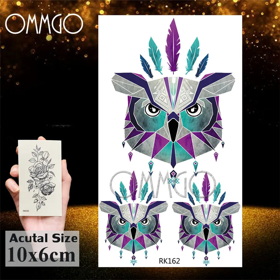 Временная татуировка OMMGO С Рисунком Тигра треугольной формы для женщин и мужчин