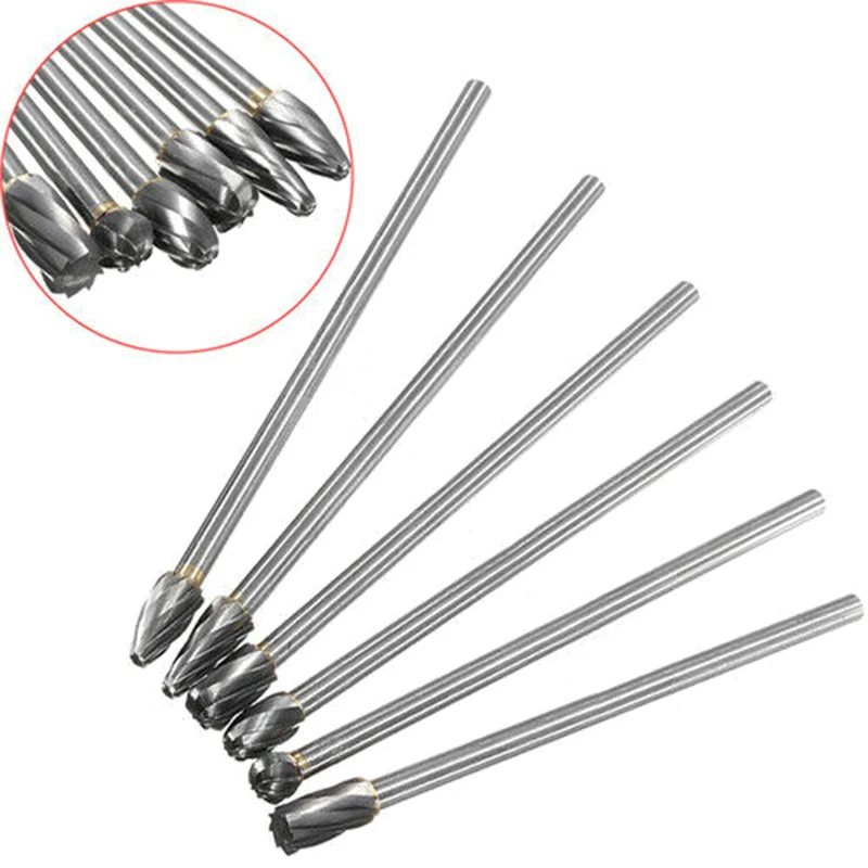 

Rotary Bone Burr Stainless steel Copper 6pcs Metals 10mm Marble Aluminum Jade End Mills Cut Carbide 1/4'' Shank