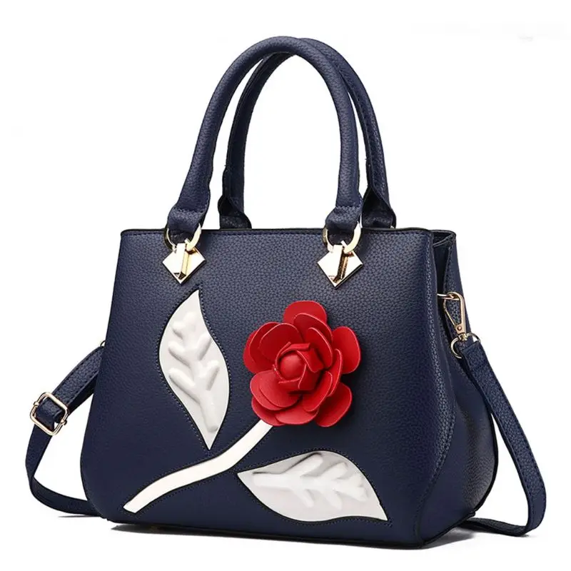 

Women Lady PU Leather Rose Flower Shoulder Bag Handbag Satchel Tote Purse Messenger Hobo Satchel Crossbody
