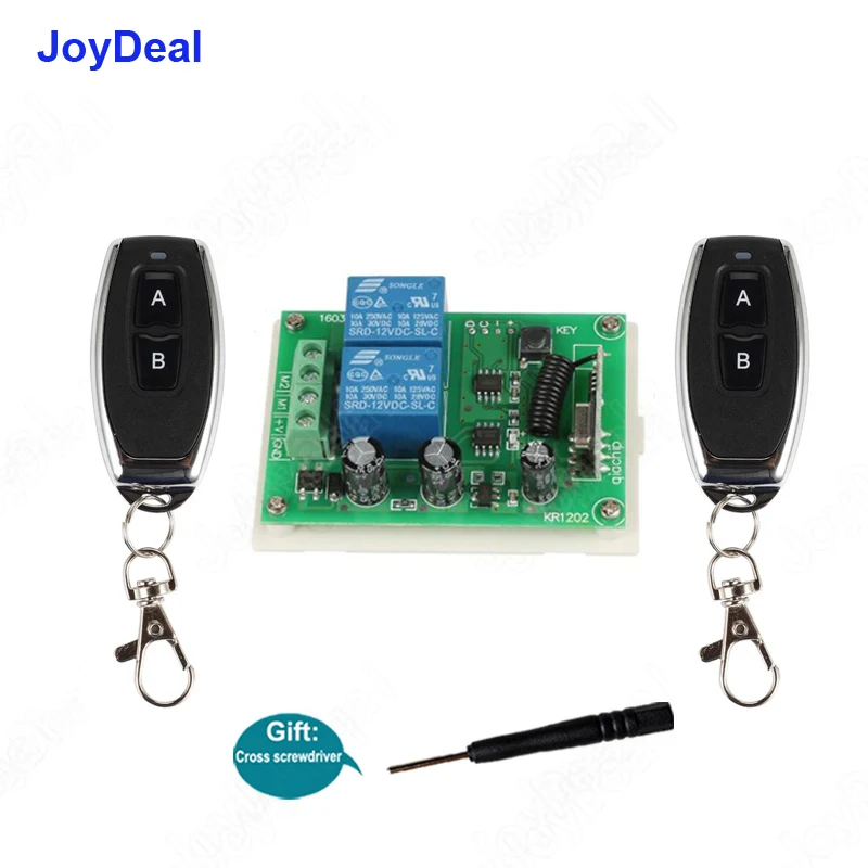 

433Mhz Wireless Remote Control Switch DC 12V 2CH Relay Receiver Module & 433 Mhz RF Motor Controller Forward and Reverse Switch