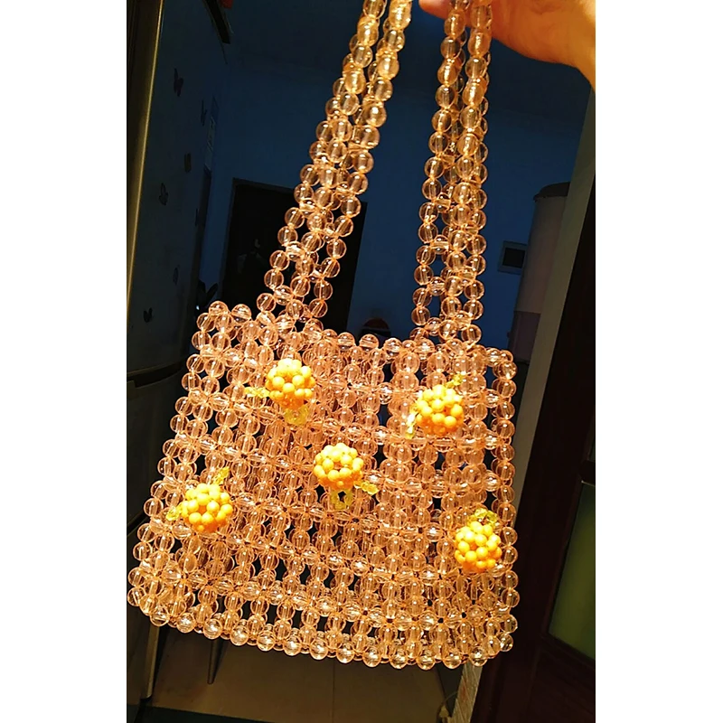 Hand-made beaded bag Handbags Women Summer Beaded Beads Bag Handmade Beach Handbag New Fashion