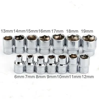 14Pcs 3/8" Drive Socke Set 6 7 8 9 10 11 12 13 14 15 16 17 18 19mm Socket Wrench Set 6 Point Socket Bit Adapter Car Repair Tools 2