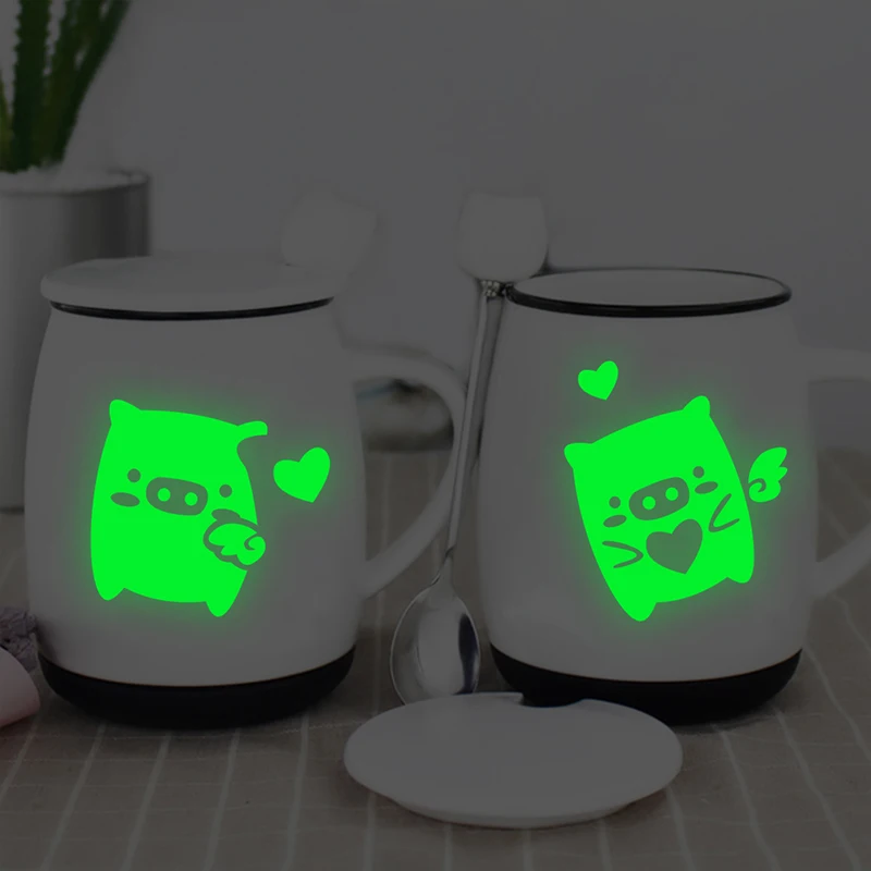 Cartoon Luminous Switch Sticker Glow In The Dark Wall Stickers Home Decor Kids Room Decoration Sticker Vinyl Cat Fairy Moon Star