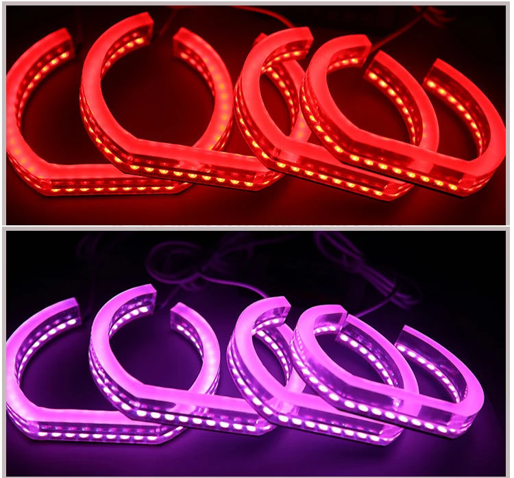 RGB Кристалл Многоцветный DTM Стиль LED Ангельские Глазки Halo кольца свет наборы для