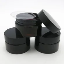 50x30 г пустая темно-Янтарная ПЭТ банка для ухода за кожей крем с пластиковыми крышками со вставкой 1 унций косметический контейнер