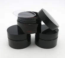 50 x 30g Empty Dark Amber Pet Skin Care Cream Jar With Plastic Lids with Insert 1oz Cosmetic Container