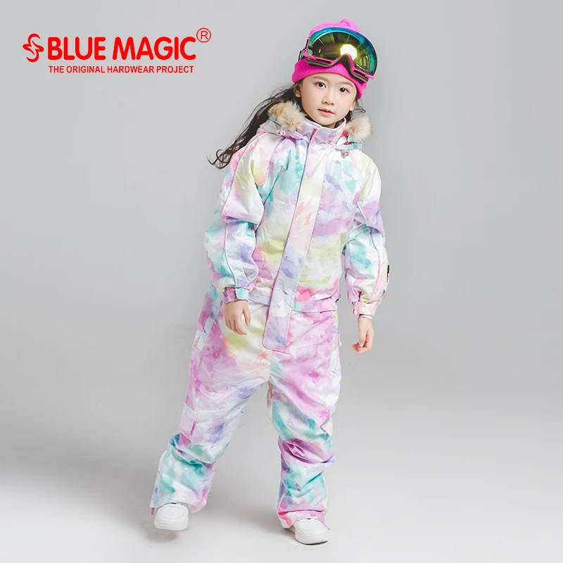 19 trajes de esquí de bluemagic para niños a prueba de agua al aire libre mono niñas snowboard chaqueta impermeable esquí general-30 grados
