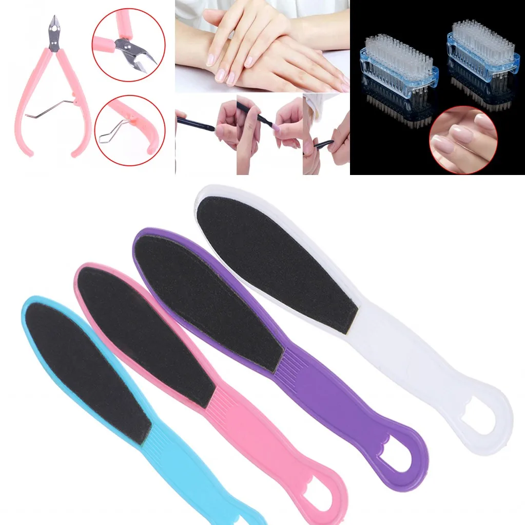 

4 Styles Nail File Foot Rasp Nail Art Dust Brush Nail Cuticle Scissor Manicure Tool For Women Men Home Nail Care Tool