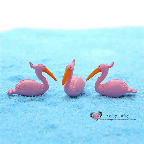 White Pink Crane lovers Mini Figures - 1