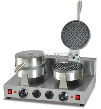 Best High Quality 2-plate Waffle Baker With Timer,Waffle Machine,snack Equipment