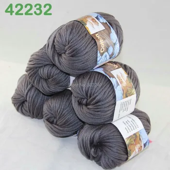 

LOT of 6 Balls X 50g Special Thick Worsted Cotton Knitting Yarn Charcoal 2232