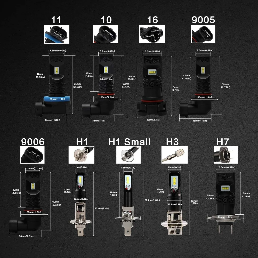 NOVSIGHT 2 шт. 1600LM H1 H11 H8 светодиодный автомобильный светильник s лампочки 9005 HB3 9006 HB4 светодиодный H3 H7 H10 H16-EU DRL Противотуманные лампы 6500 к вождения светильник