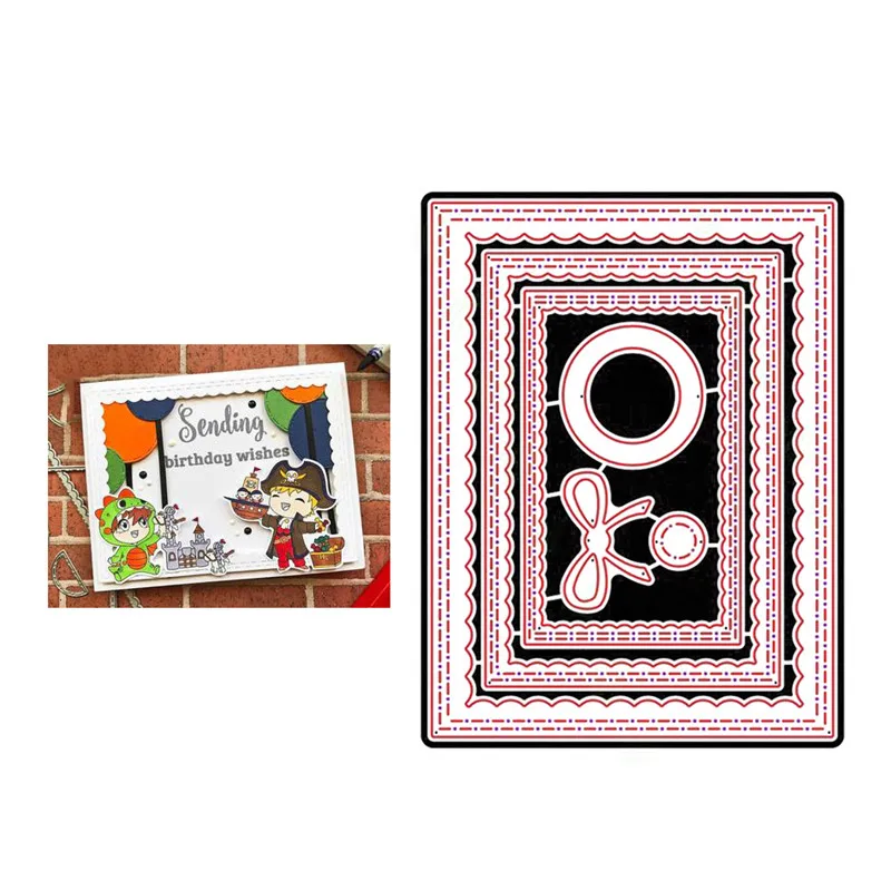 

Naifumodo Bow Circle Rectangle Frame Dies Metal Cutting Dies Scalloped Scrapbooking Inside Craft for Cards Making Die Cut New
