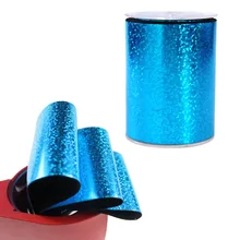 Быстрая 200 ярдов 75 мм Бирюзовый Синий Голографическая покрытая фольгой лента, добро пожаловать на заказ
