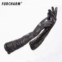 Российские женские зимние перчатки из натуральной кожи, вечерние длинные перчатки из натуральной овчины, теплые высококачественные перчатки с подкладкой, специальное предложение