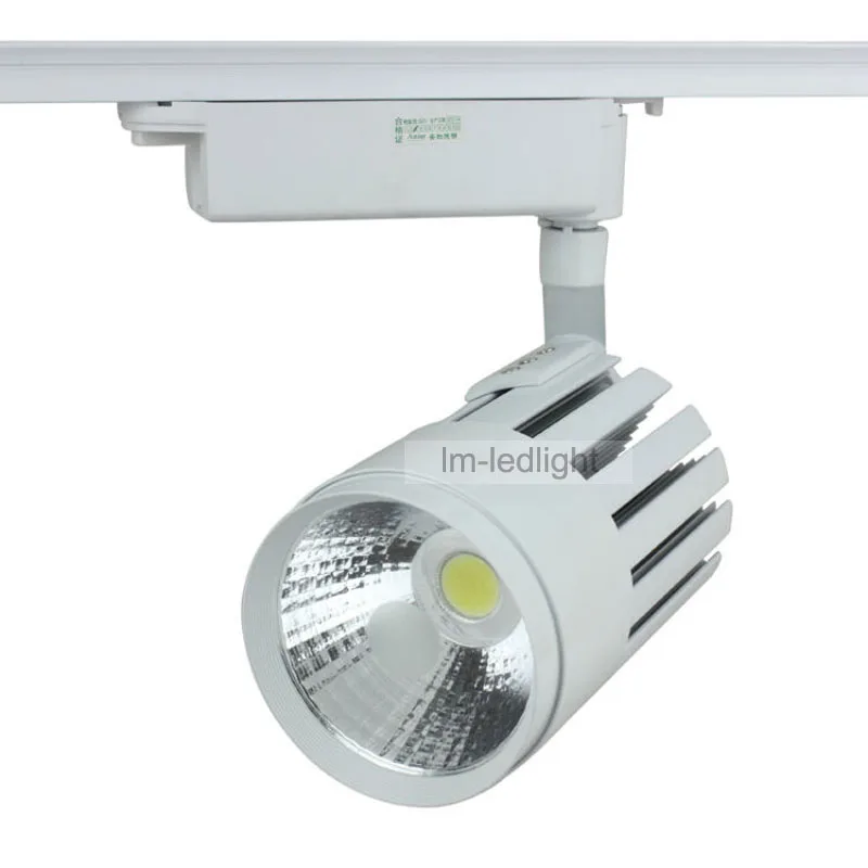 

dimmable led Track light 30W USA Bridgelux chip spotlight track lamp 3000K 4000K 6000K led shop lights free ship 20pcs