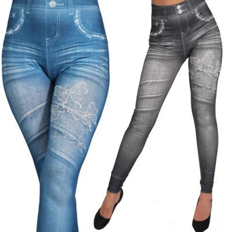 Plus Size High Waist Pencil Pants Jeans Ladies Trousers
