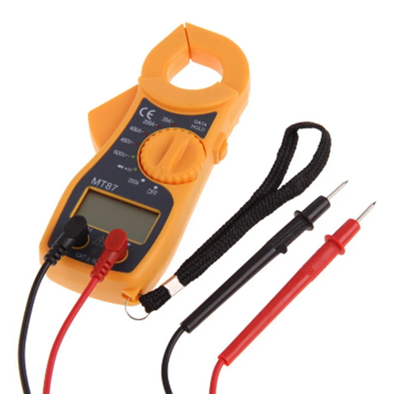 

Yellow color LCD Digital Clamp Meter Multimeter Voltmet Electric Voltage Tester MT87 drop shipping