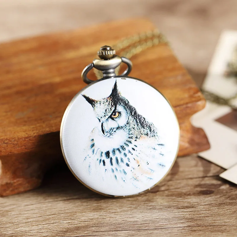 9 дизайн карманные часы с совой брелок цепочка ожерелье кулон для мужчин s флип чехол часы для мужчин женщин леди reloj de bolsillo hombre - Цвет: owl 6