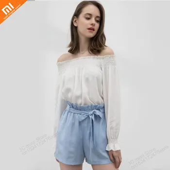 

Original xiaomi mijia fashion elastic waist shorts skin-friendly breathable female summer loose wide leg casual pants smart home
