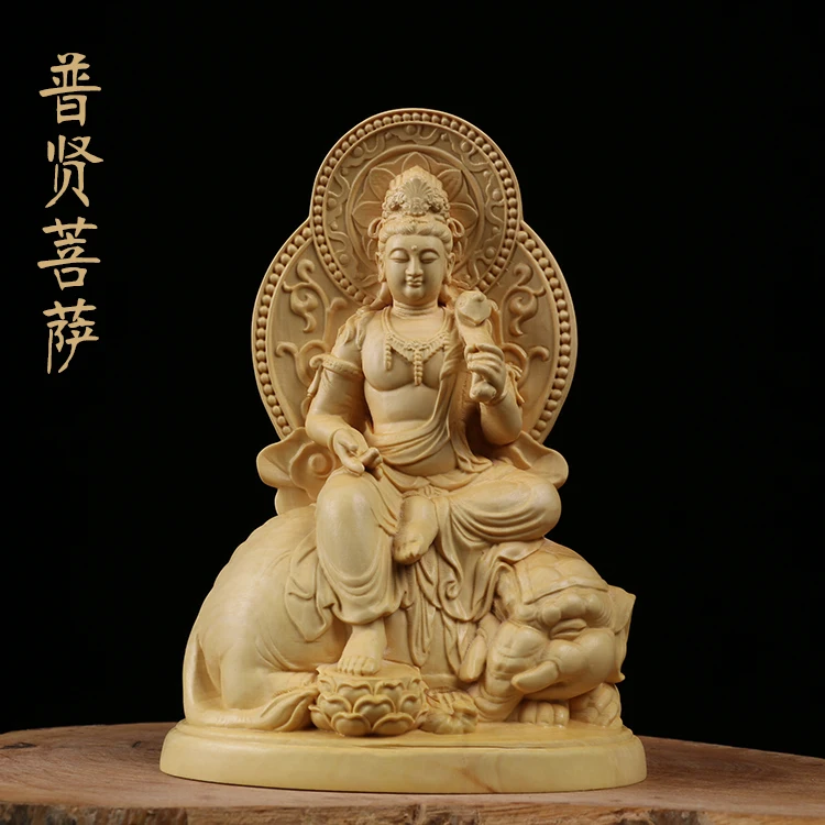 

Boxwood carving, carved Buddha, solid wood carving, family worship, Zodiac protection, Manjusri Bodhisattva