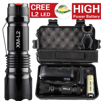 

2018 High Quality 10000LM X800 Tactical*Military L2 LED Flashlight Torch Gift Kit Drop Shipping