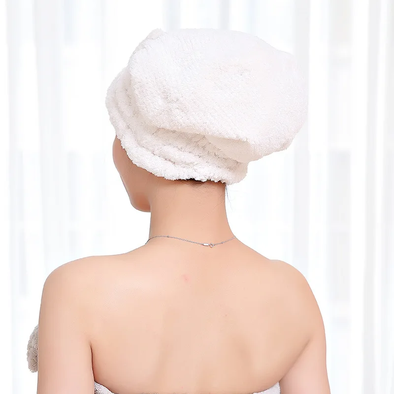 Быстросохнущая микрофибра сушки волос полотенце Bowknot Коралловое бархатное банное cap сильный поглощение воды волос сухой душ ванна шляпа