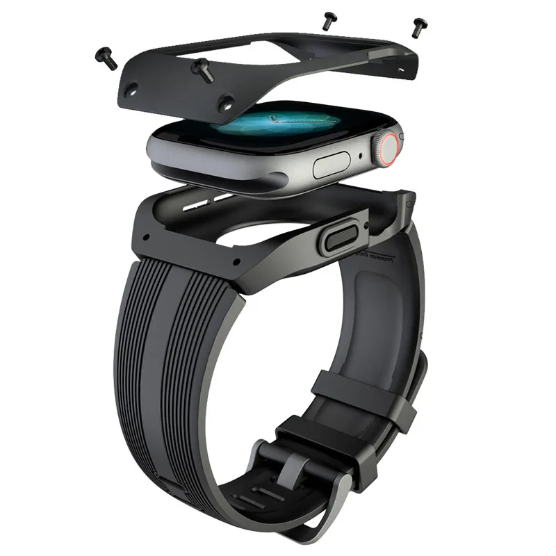 

Silicone Watch Band TPU Watch Case For Apple Watch Series 4 44mm Full Frame Screen Protector For IWatch Series 4 44mm Watchband