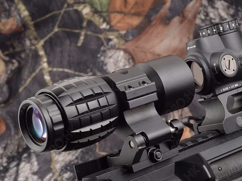 Тактический Совместимость с Red Dot Sight Scope 3x лупа с откидной в сторону Picatinny Weaver Rail Mount M9443