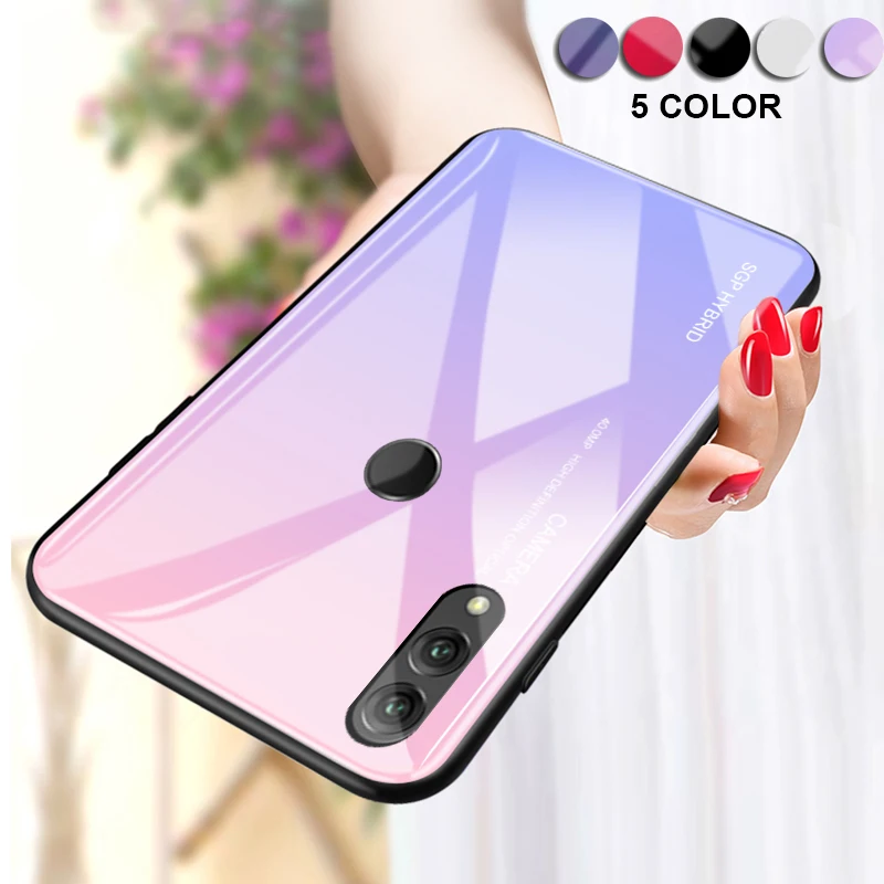 Gradient glass case for huawei p20 lite P20 pro mate 20 p10 plus p smart Cover Coque honor 10 9 7a 7c bumper | Мобильные телефоны и