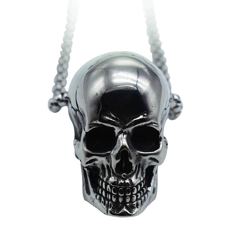 Нержавеющая сталь Скелет Череп Подвески цепи ожерелья для мужчин готический панк
