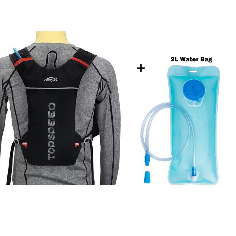 Сумка для бега, велосипедный рюкзак, велосипедная Сумка для бега, рюкзак, гидратация, мужские спортивные сумки, светильник, водонепроницаемый, для езды на велосипеде, рюкзак - Цвет: Black with water bag