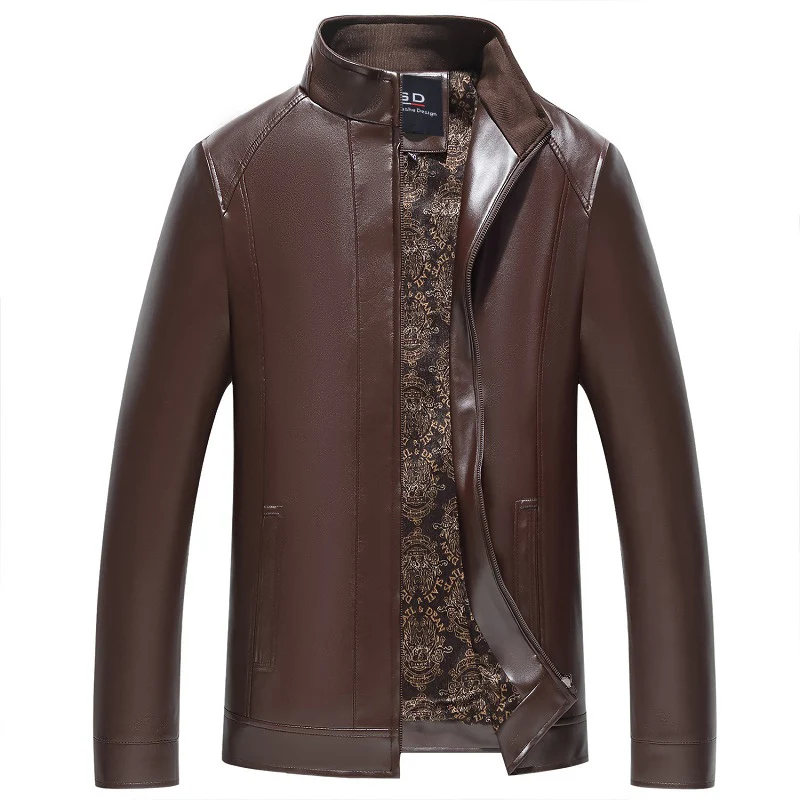 Fashion Men's Leather Jackets And Coats Suit Collar Leather Jackets Men Slim Clothing Soft Faux Leather Clothes For Man