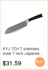 XYJ новые кухонные ножи 5 дюймов нож santoku 7Cr17 кухонные принадлежности из нержавеющей стали с двойная стальная головка подарок для красоты