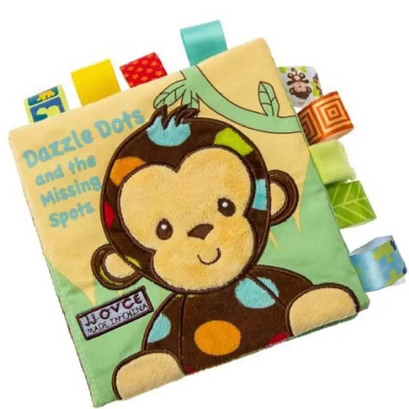 Детские игрушки, животные, обезьяна/Сова/собака, игрушки для новорожденных, Обучающие Развивающие детские тканевые книги, милая тканевая книга для малышей - Цвет: C01801